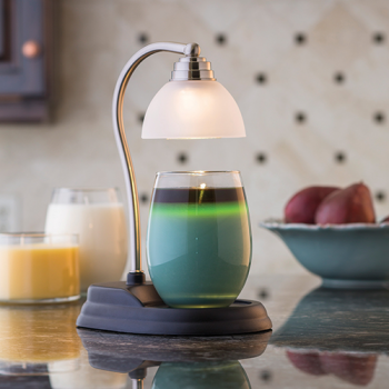 Candle Warmers AURORA Lampe für Duftkerzen im Glas schwarz-silber